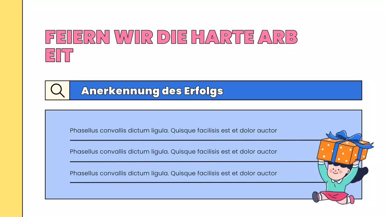 rosa Comic-Neujahrsvorstellung