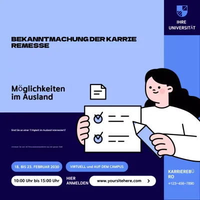 blue modern Karriereanzeige