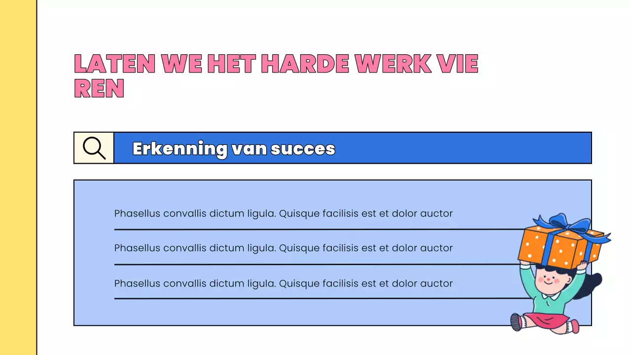 roze komische nieuwjaarspresentatie