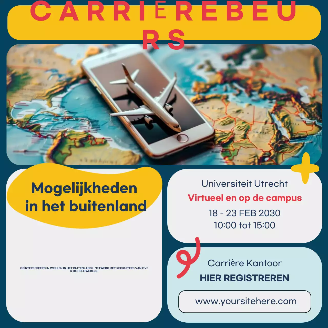 blue modern carrière aankondiging