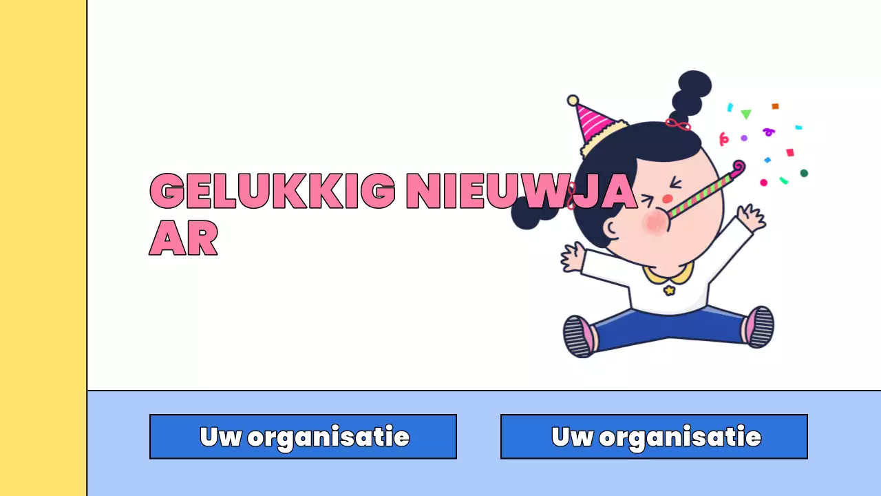 roze komische nieuwjaarspresentatie