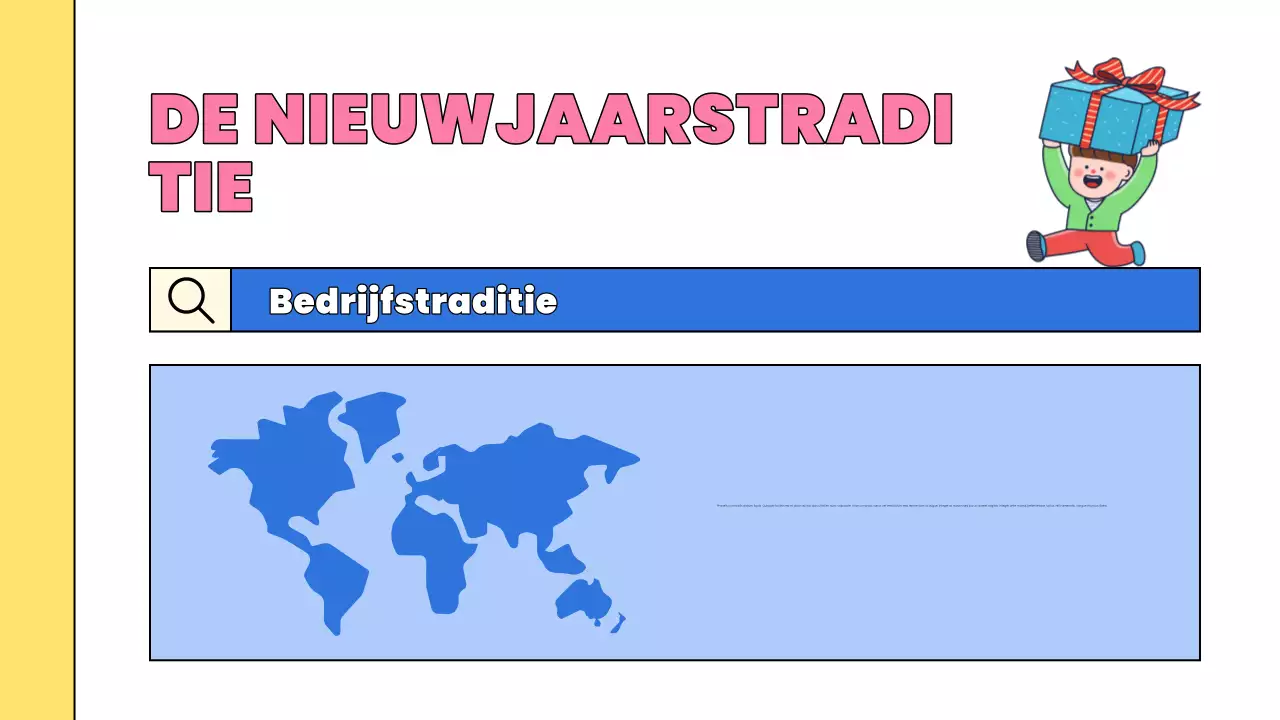 roze komische nieuwjaarspresentatie