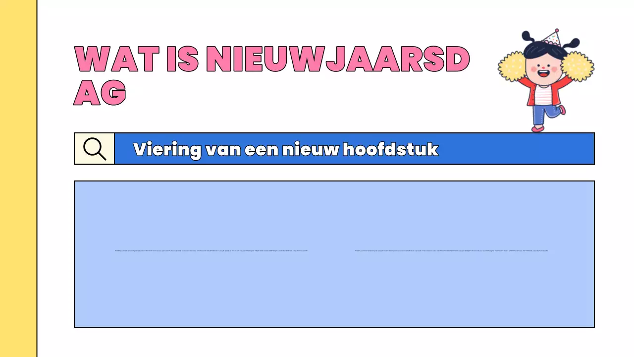 roze komische nieuwjaarspresentatie