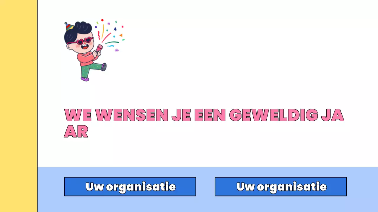roze komische nieuwjaarspresentatie