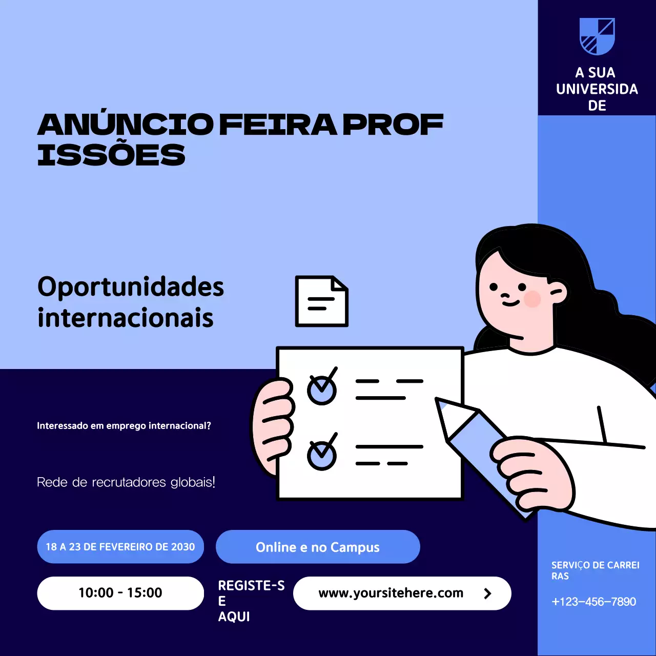 anúncio de carreira blue modern