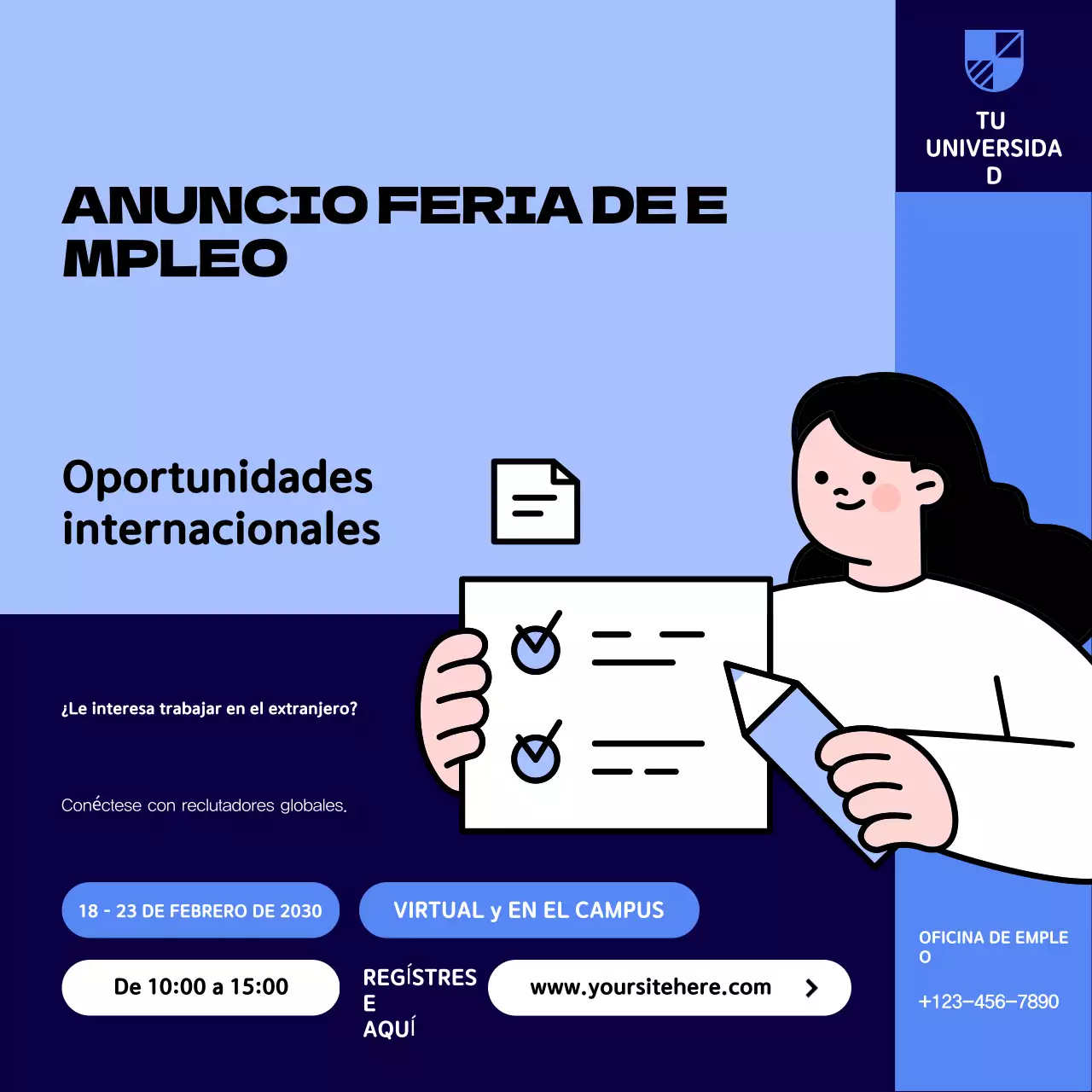 blue modern anuncio de carrera