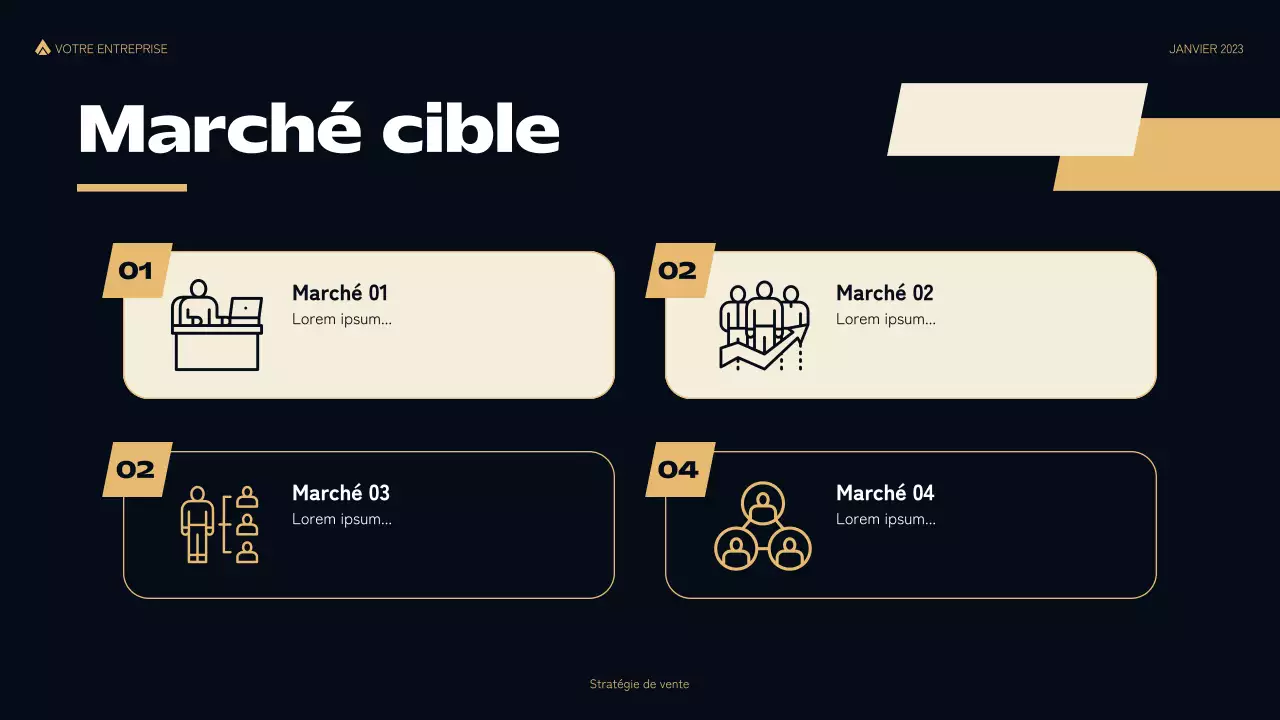 présentation de vente moderne et noire