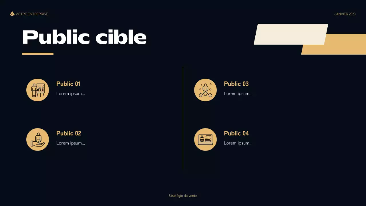 présentation de vente moderne et noire