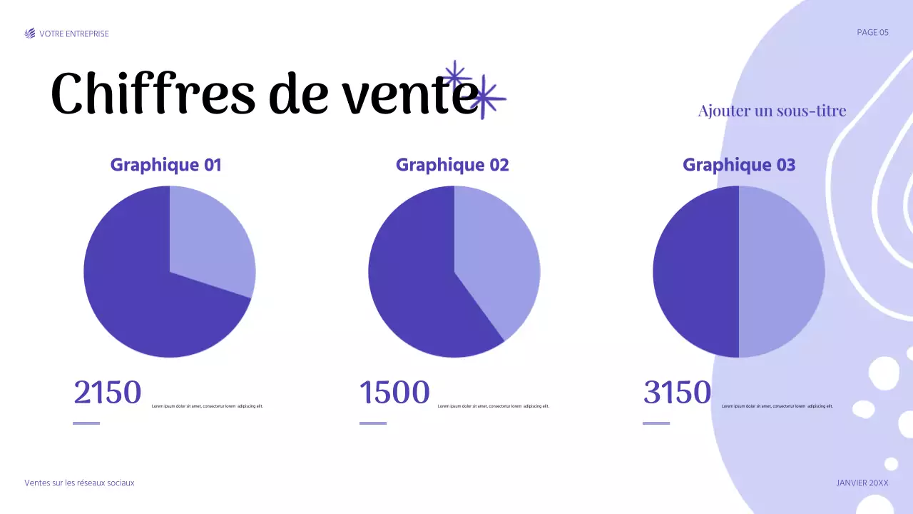 présentation de vente moderne en violet