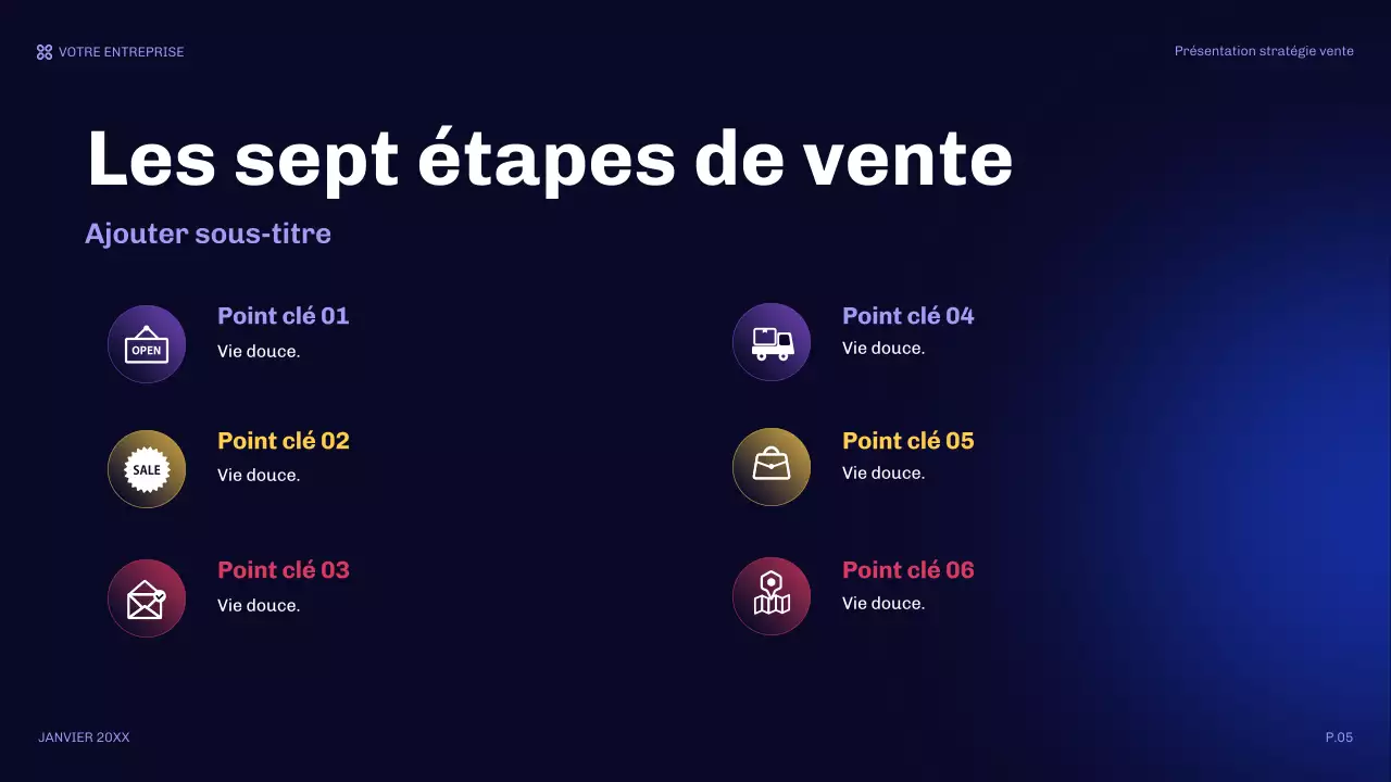 présentation de vente moderne orange