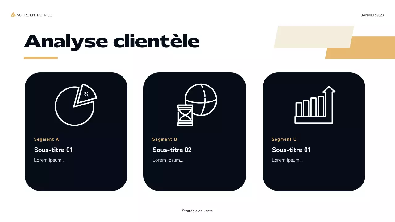 présentation de vente moderne et noire