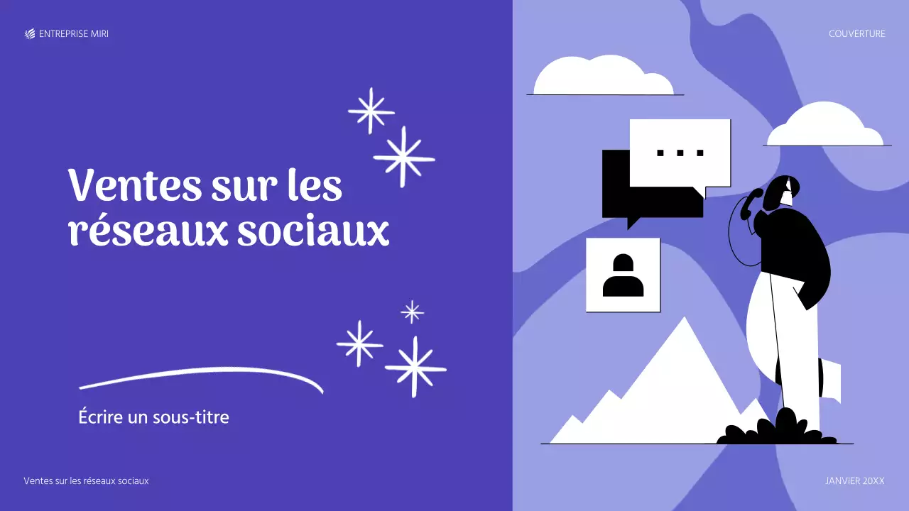 présentation de vente moderne en violet