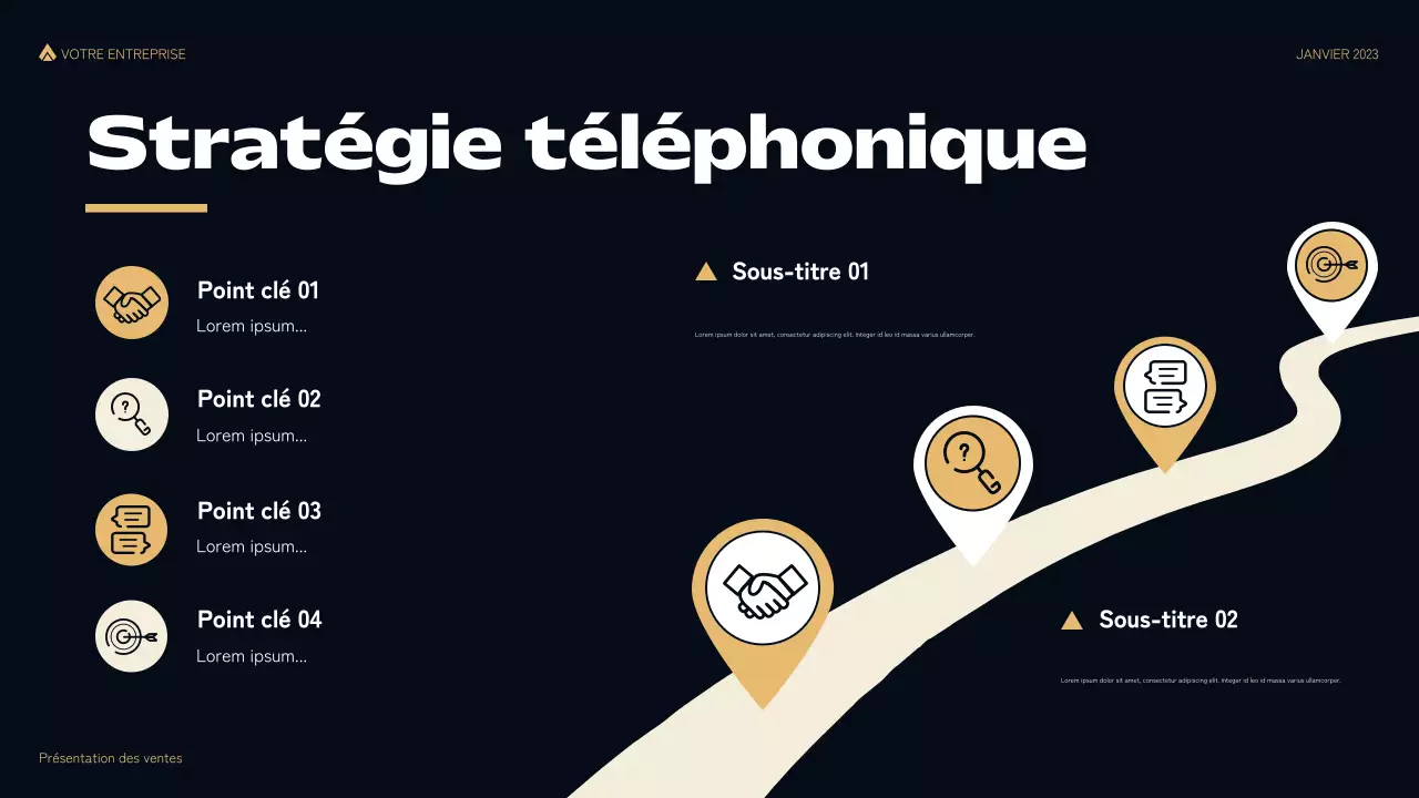 présentation de vente moderne et noire