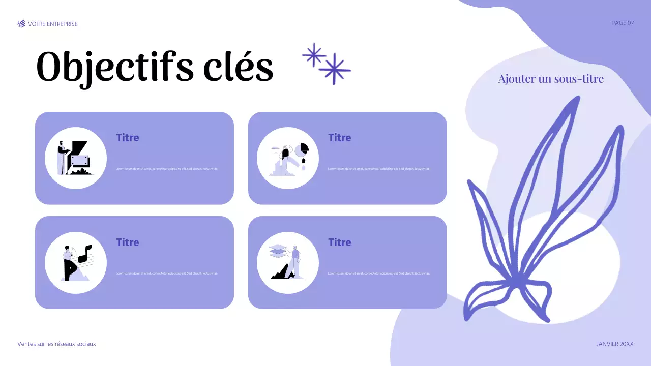 présentation de vente moderne en violet