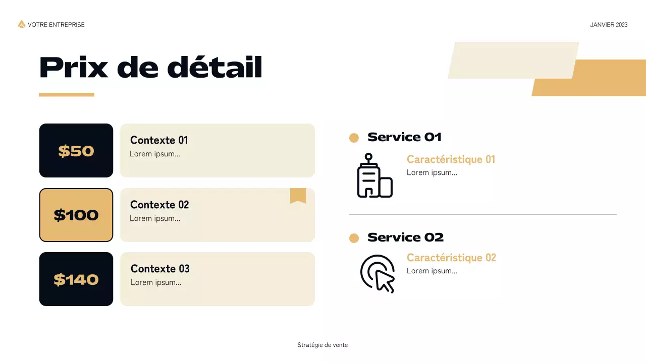 présentation de vente moderne et noire