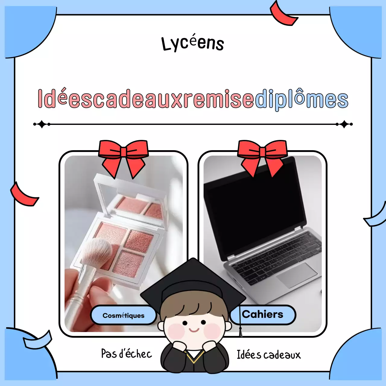 Remise des diplômes en bleu clair