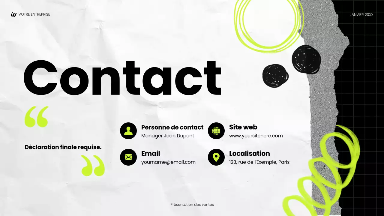 présentation sociale moderne noire