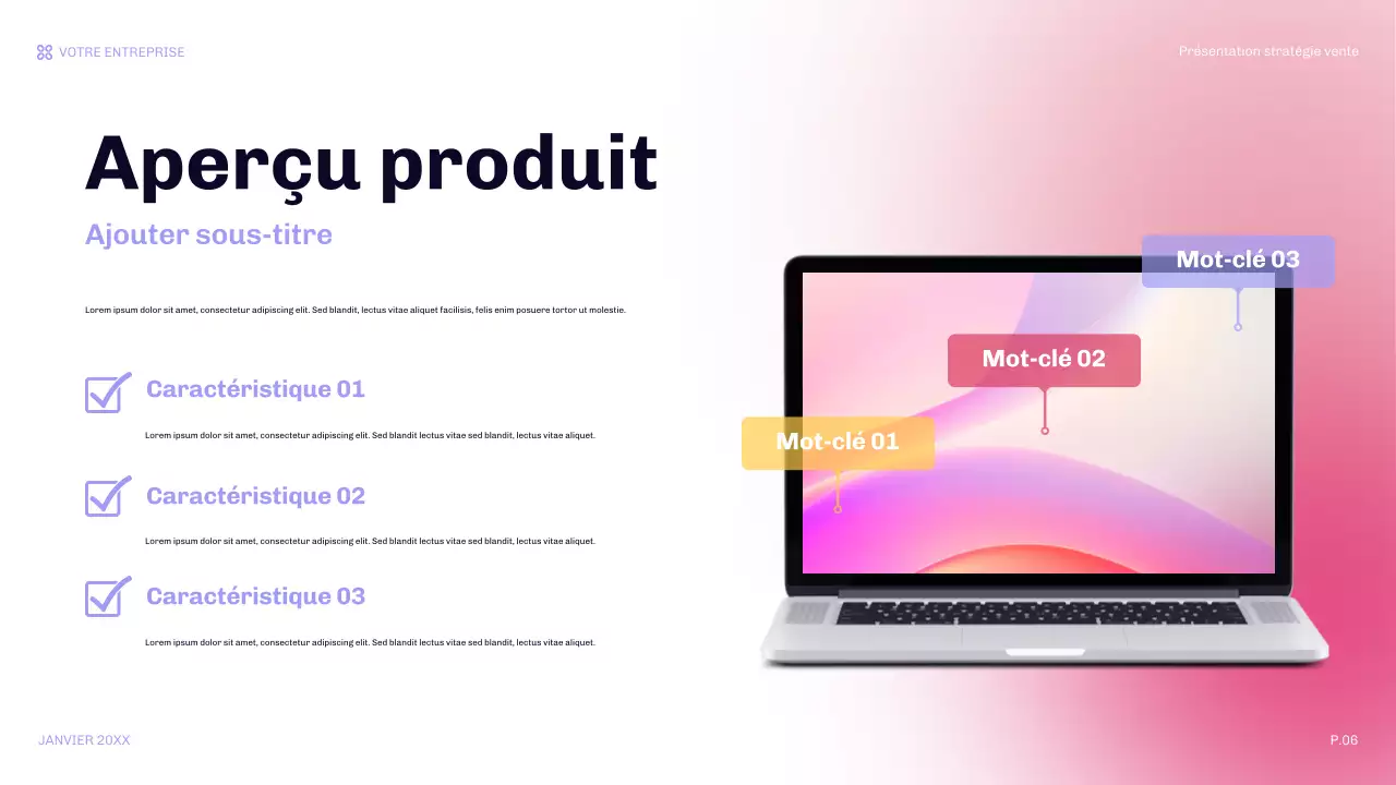 présentation de vente moderne orange