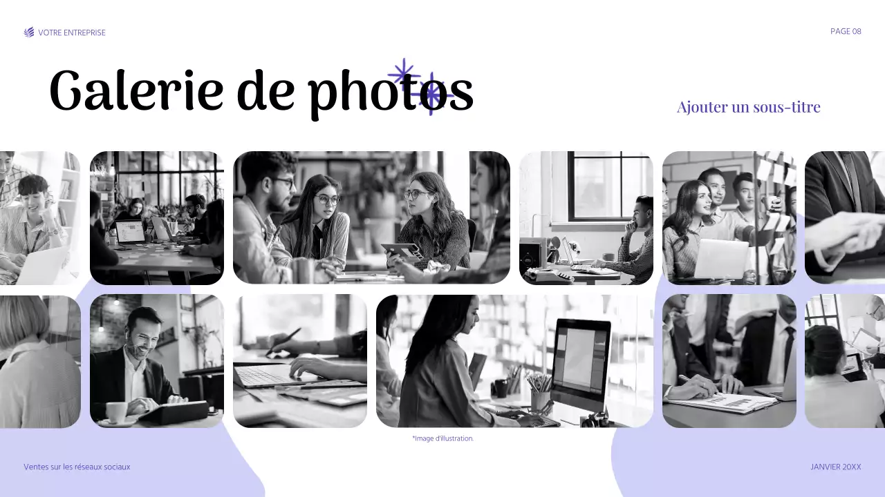 présentation de vente moderne en violet