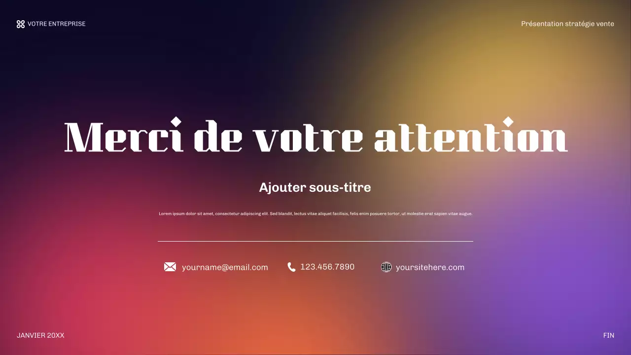 présentation de vente moderne orange