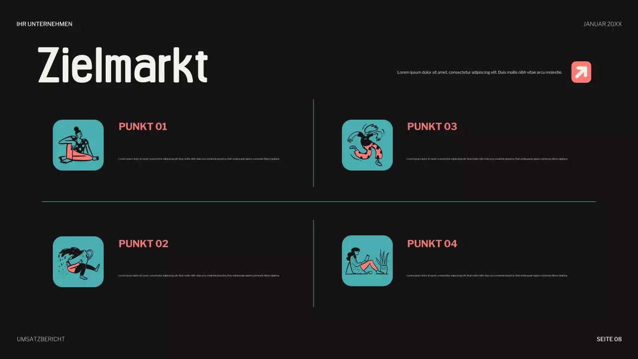 Koralle verspielte Verkaufspräsentation