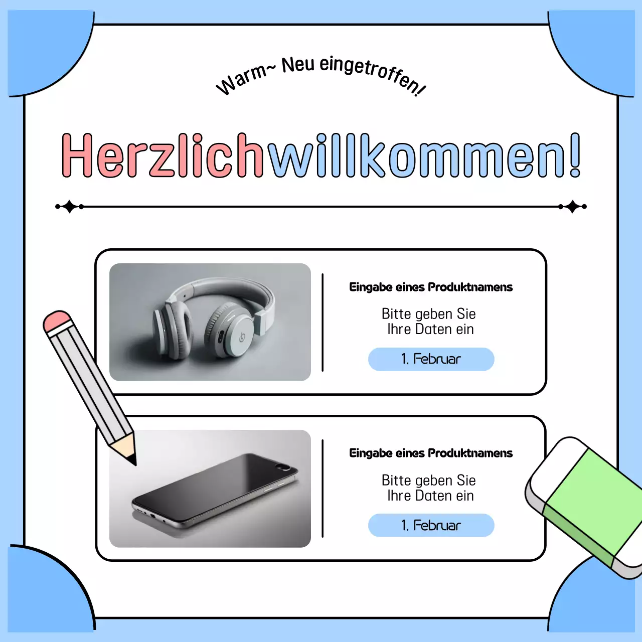 Graduierung in Hellblau