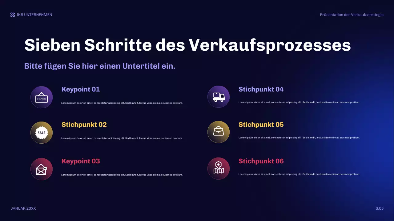 orange moderne Verkaufspräsentation