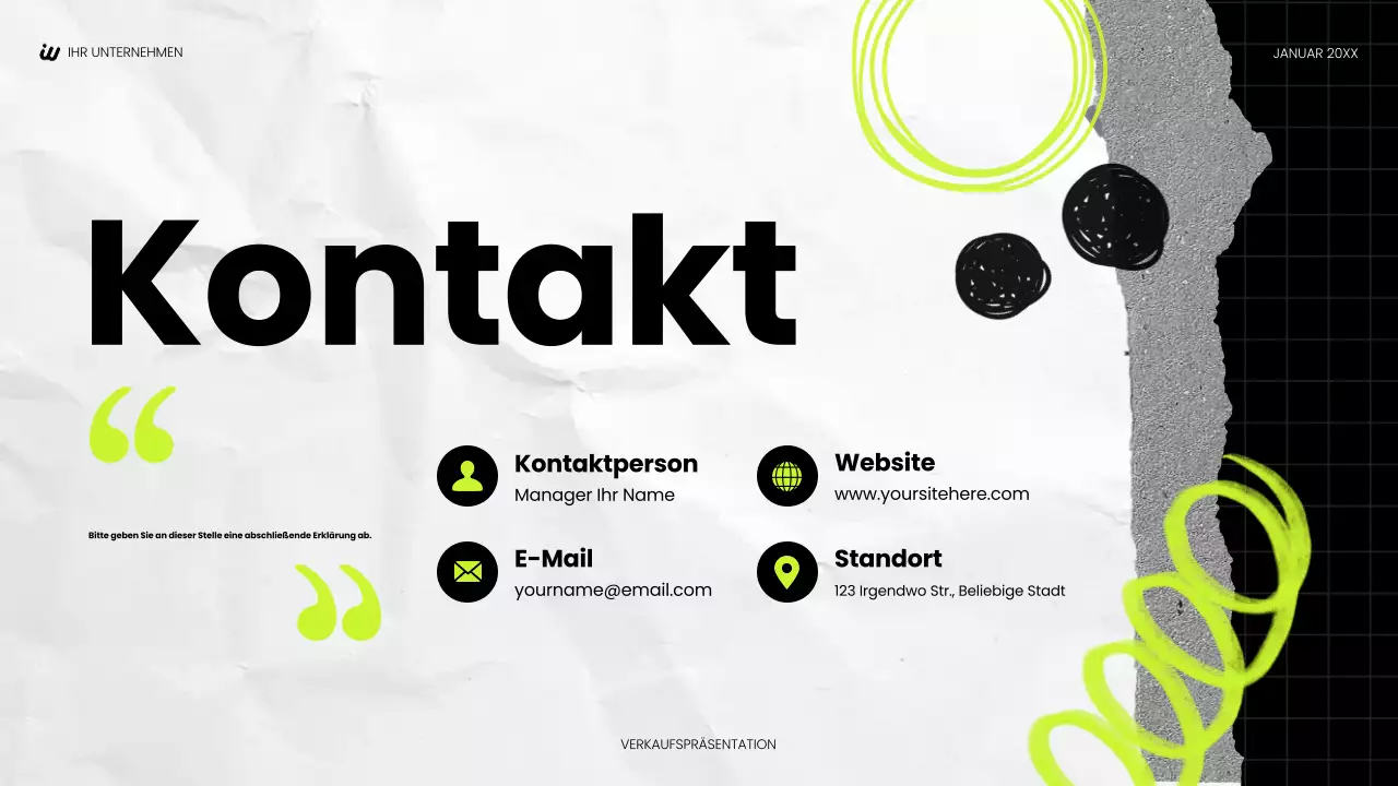 schwarze moderne soziale Präsentation