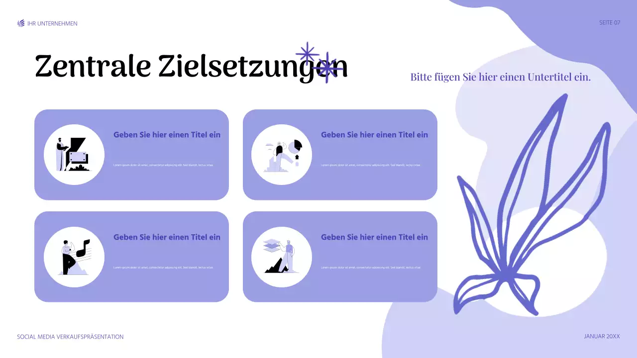 lila moderne Verkaufspräsentation