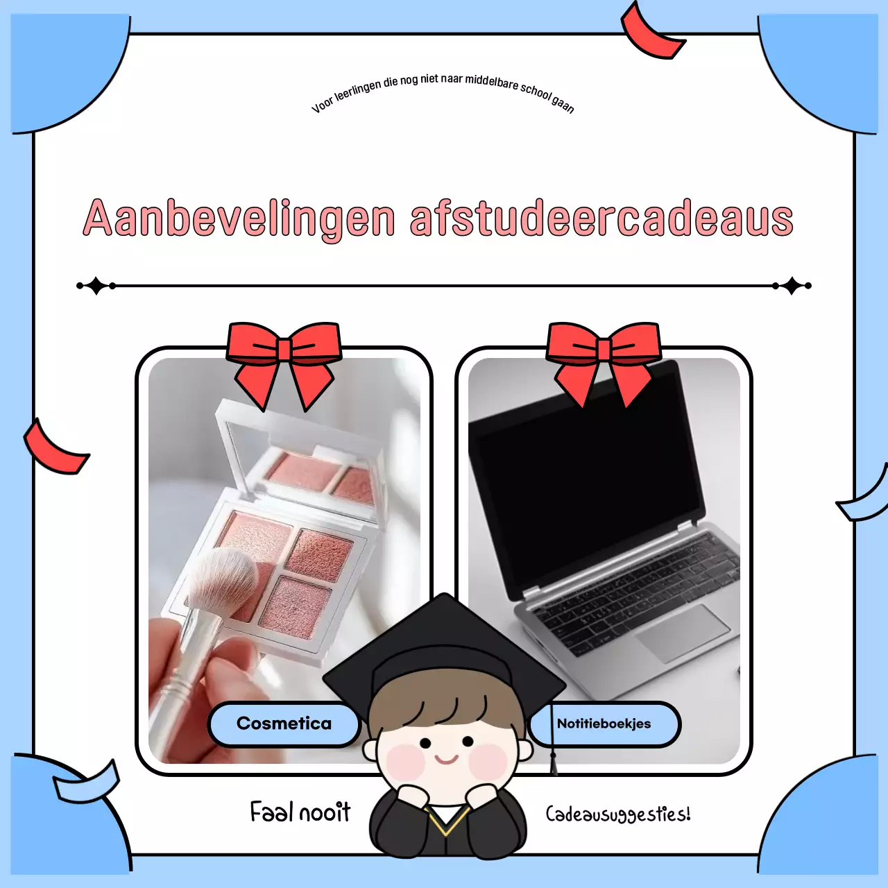 Afstuderen in lichtblauw