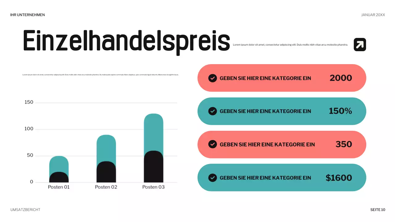 Koralle verspielte Verkaufspräsentation