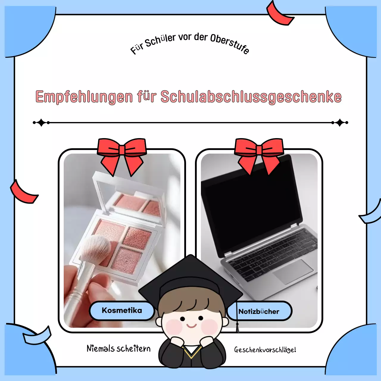 Graduierung in Hellblau