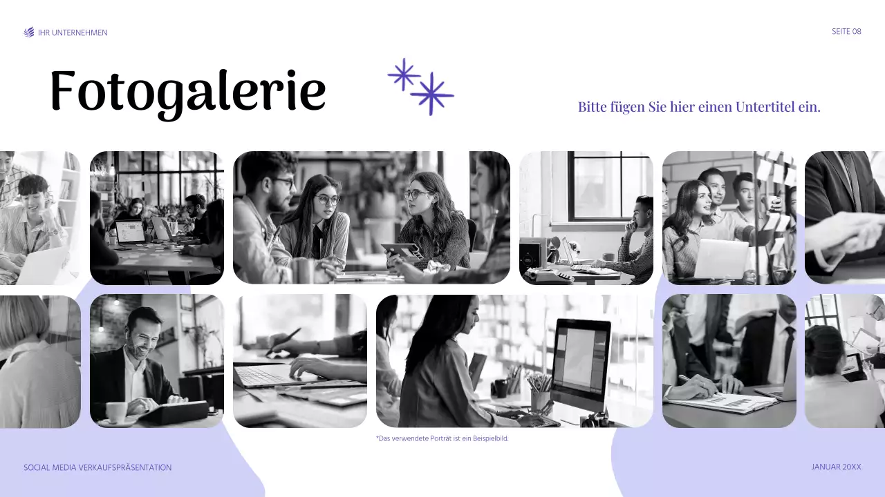 lila moderne Verkaufspräsentation