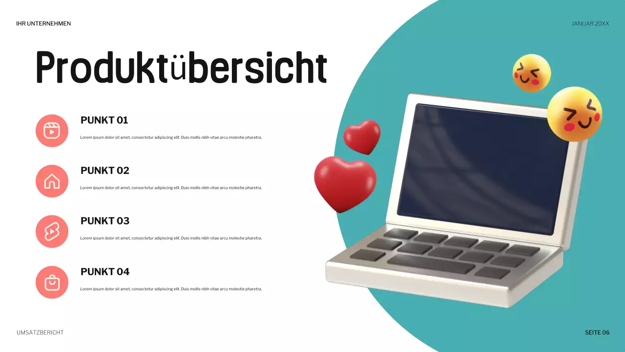 Koralle verspielte Verkaufspräsentation