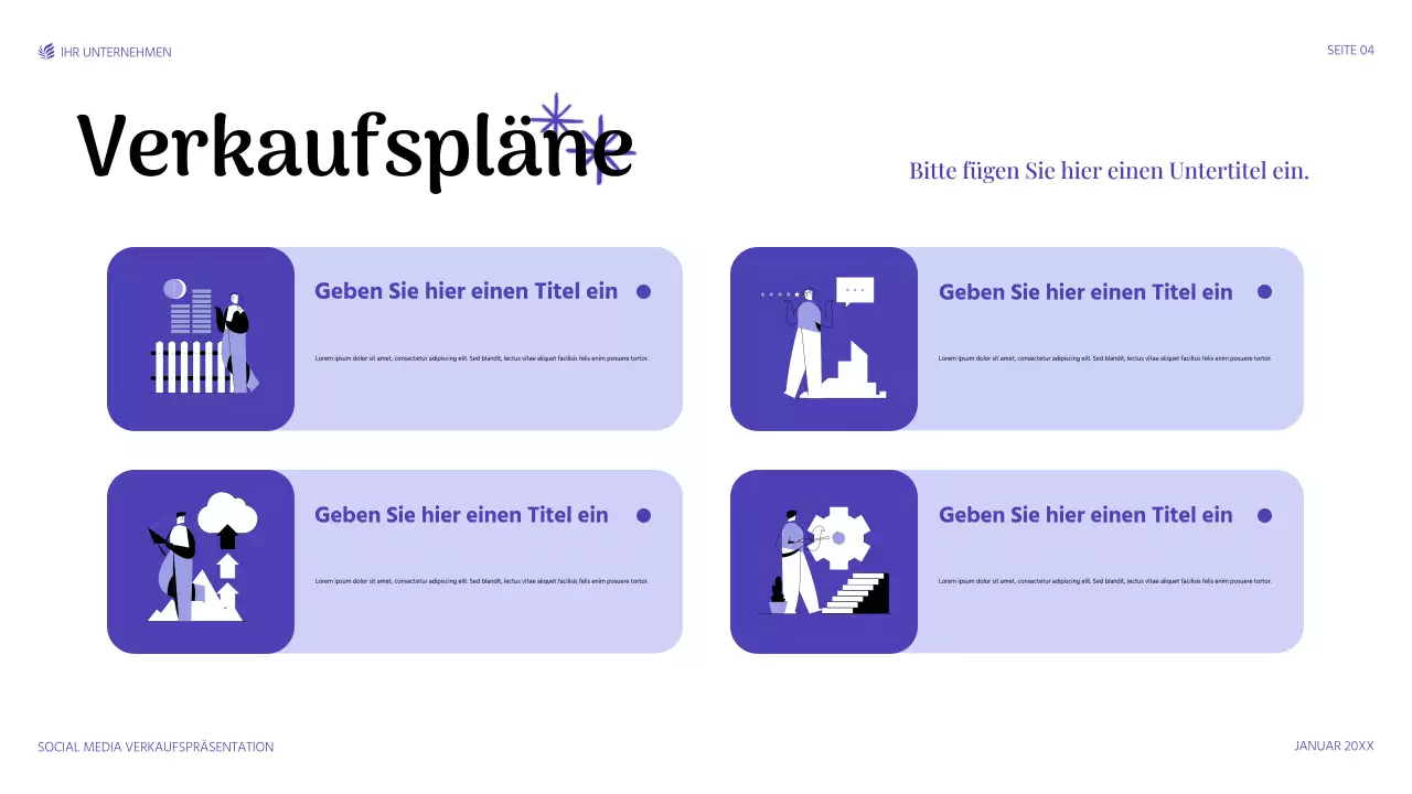 lila moderne Verkaufspräsentation