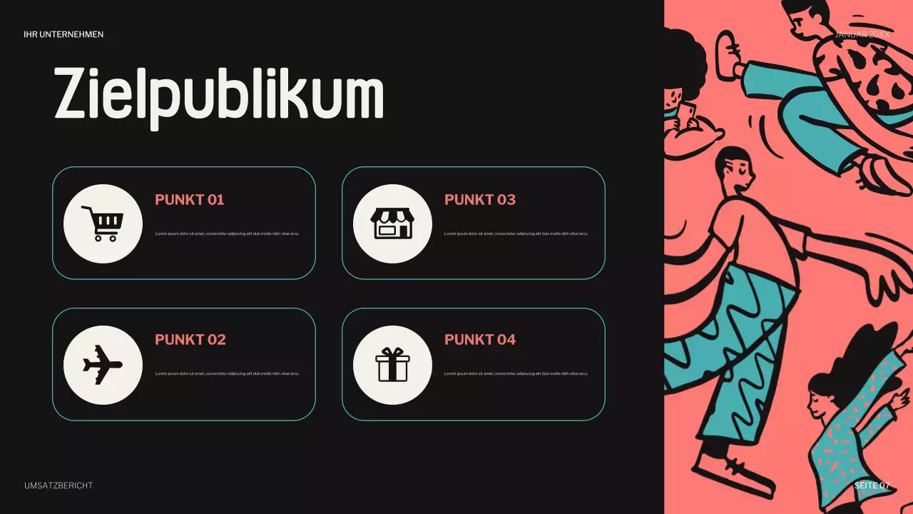 Koralle verspielte Verkaufspräsentation