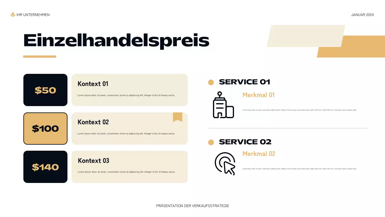 schwarz moderne Verkaufspräsentation