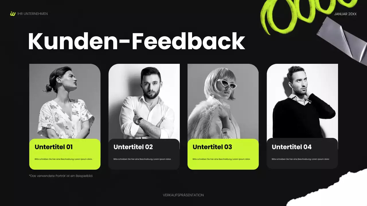 schwarze moderne soziale Präsentation