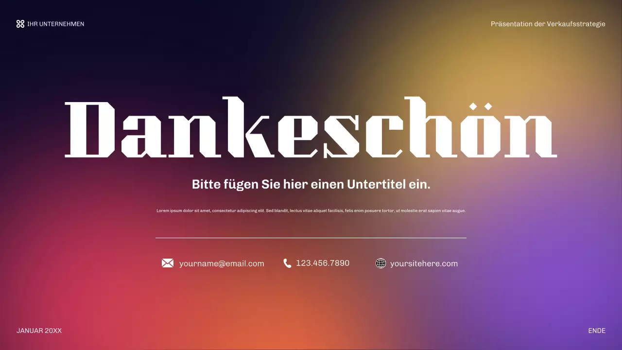 orange moderne Verkaufspräsentation