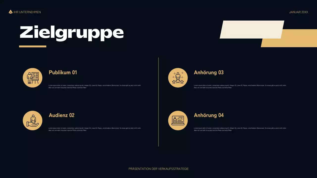 schwarz moderne Verkaufspräsentation