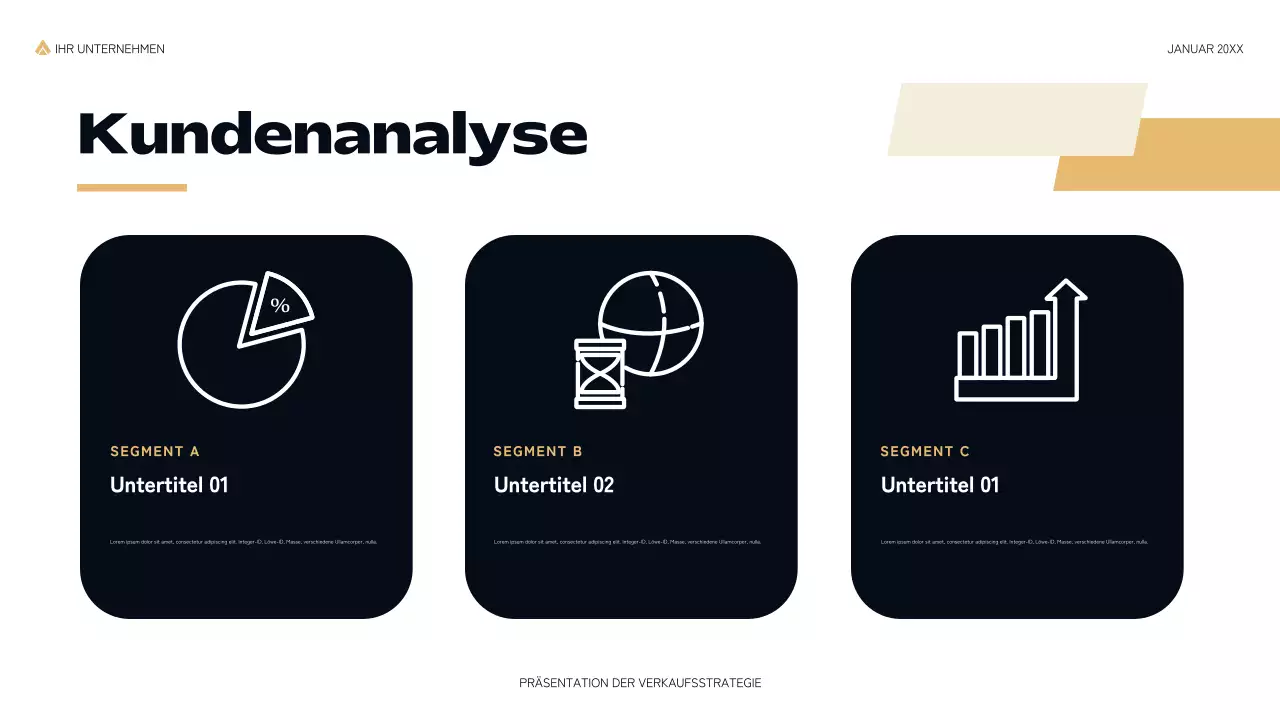 schwarz moderne Verkaufspräsentation
