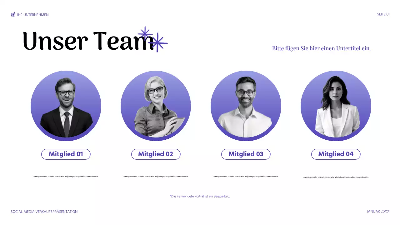 lila moderne Verkaufspräsentation