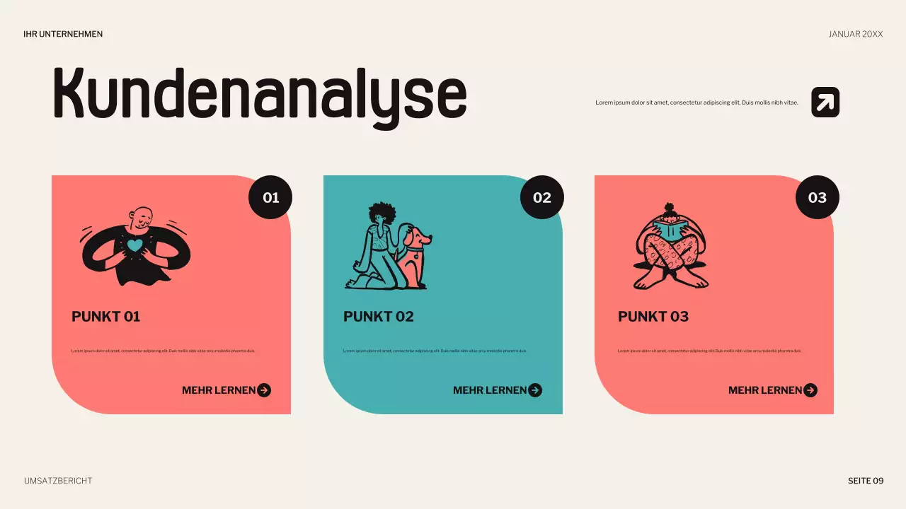 Koralle verspielte Verkaufspräsentation