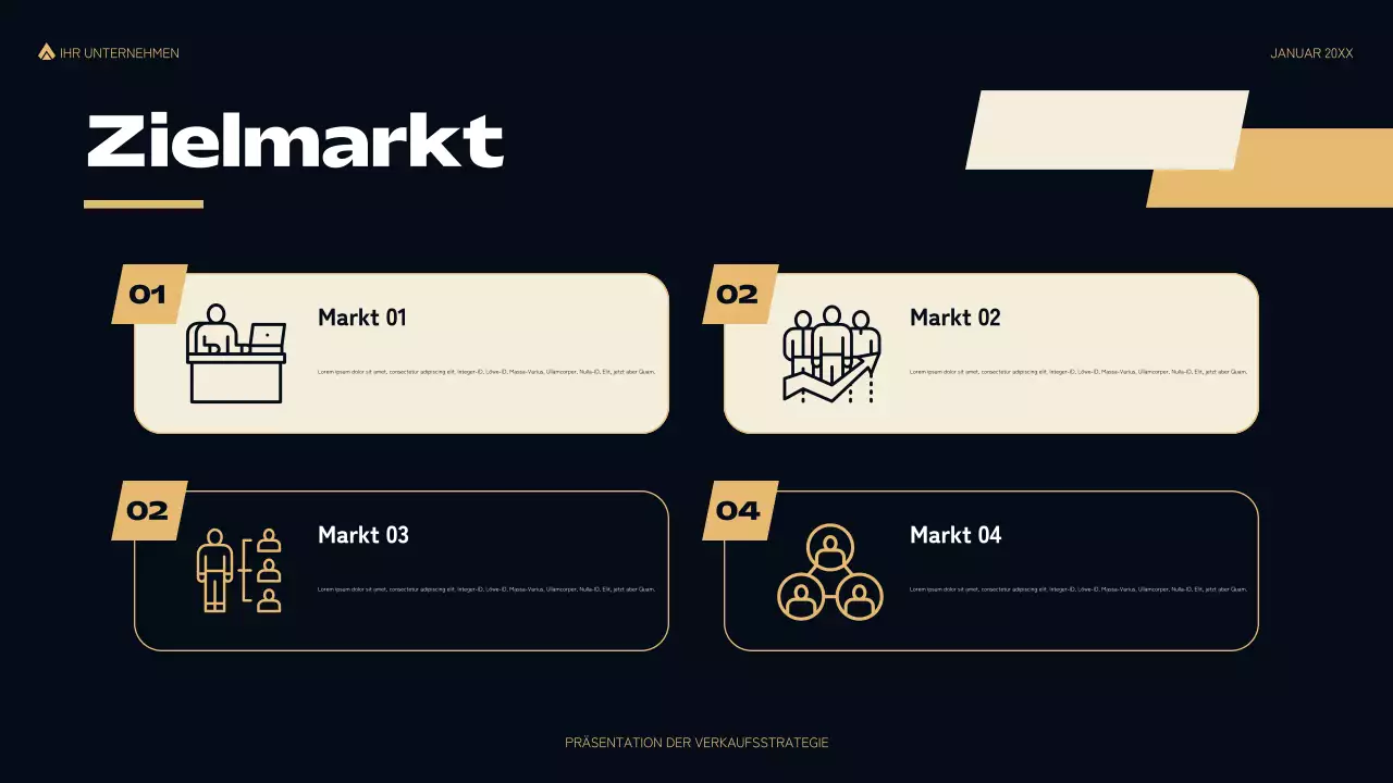 schwarz moderne Verkaufspräsentation