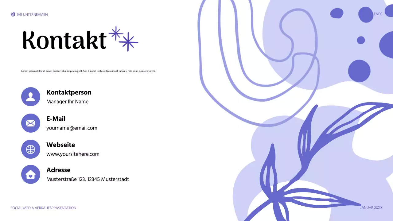lila moderne Verkaufspräsentation