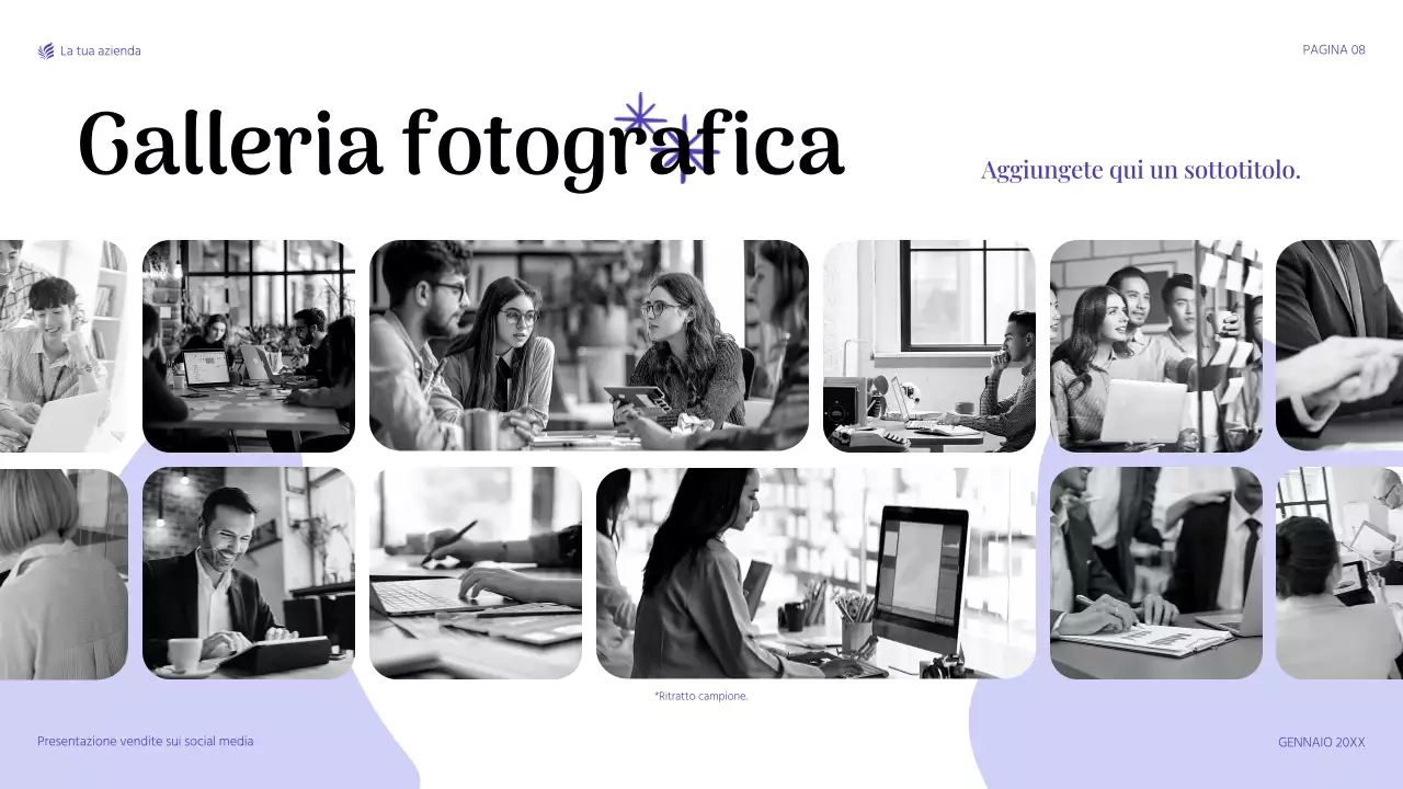 presentazione di vendita moderna in viola