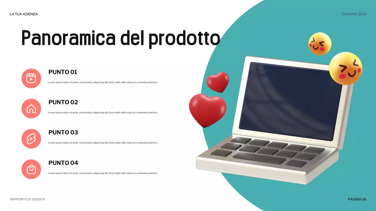 presentazione di vendita giocosa sul corallo