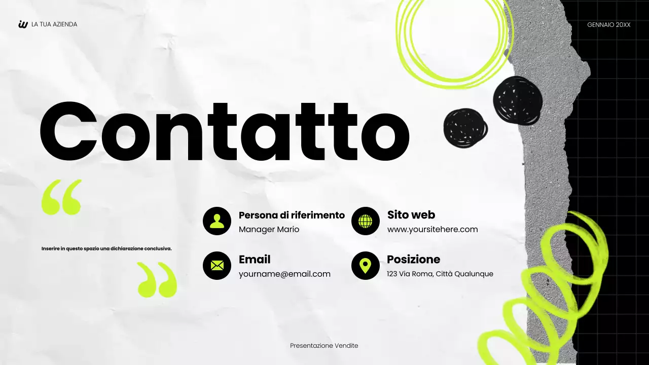 presentazione sociale nera moderna