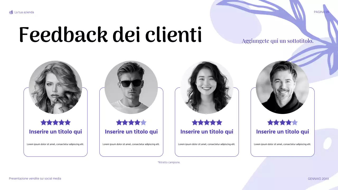 presentazione di vendita moderna in viola