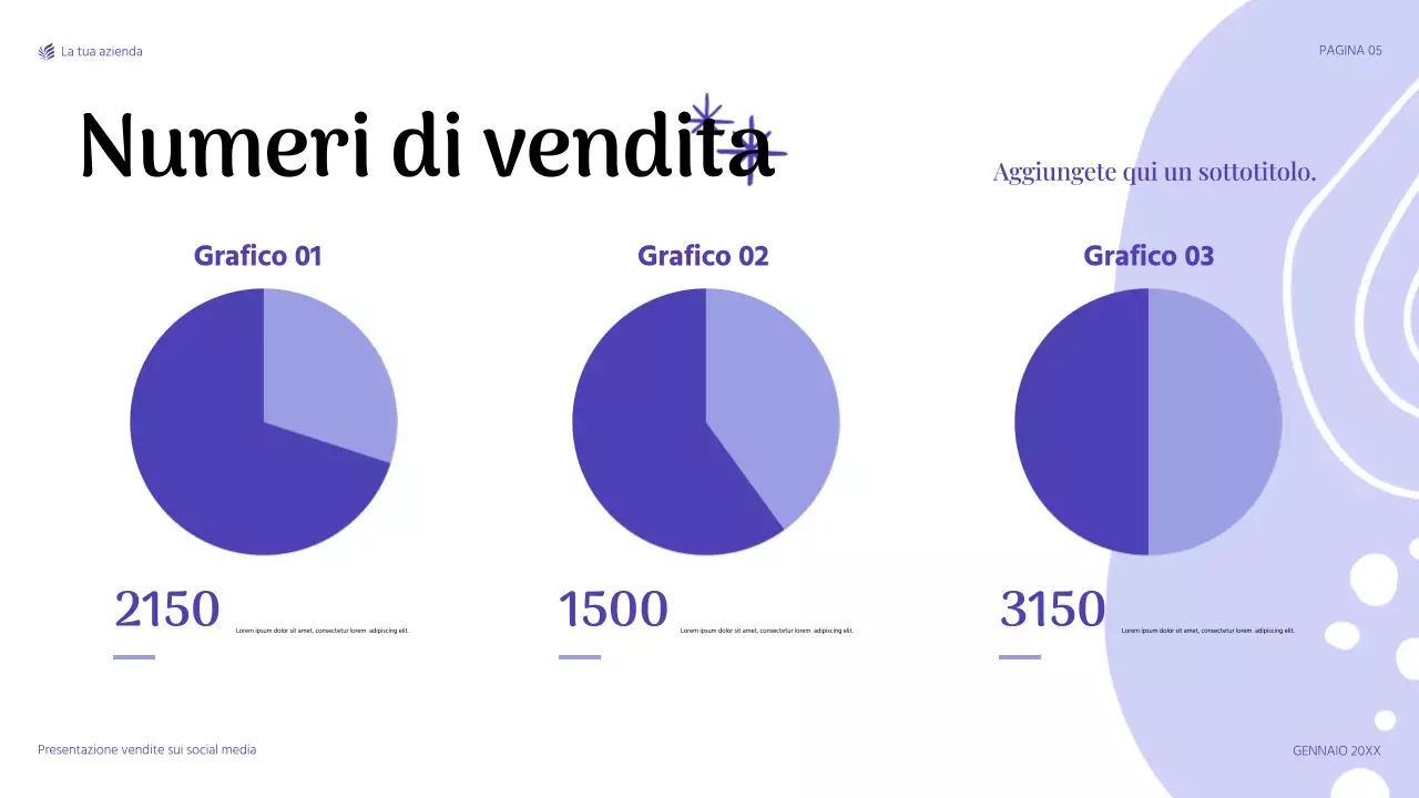 presentazione di vendita moderna in viola
